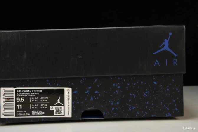 Cheap TBK Jordan 4 Black Royal Game Retro CT8527-018 0726